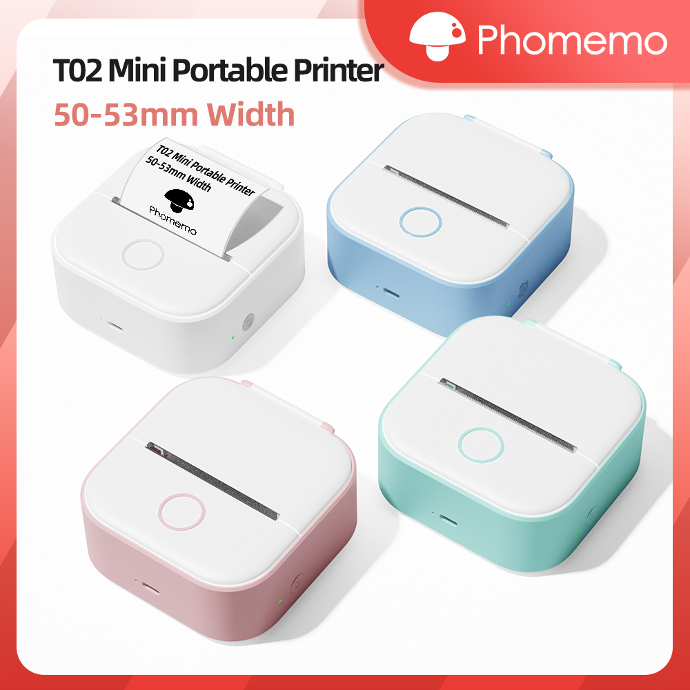 Mini Pocket Thermal Printer Paper Roll - Phommemo T02 stampante termica tascabile Wireless