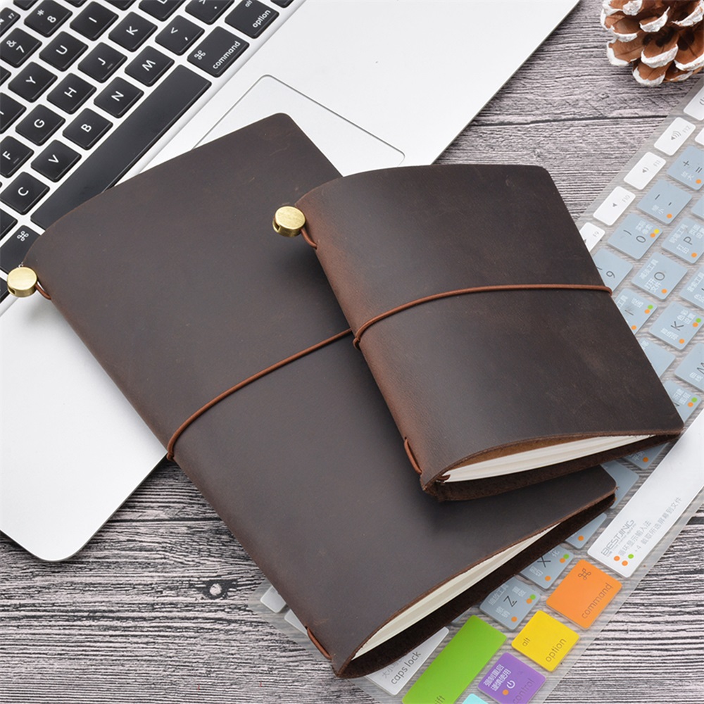 Vintage Leather Journal Notebook - Notebook da viaggio in vera pelle