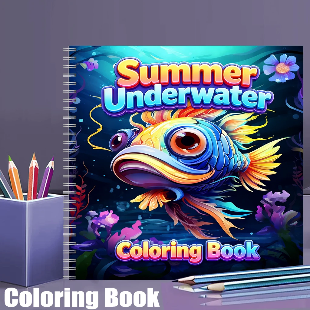 Adult Coloring Book Stress Relief - Libro da colorare subacqueo estivo per
