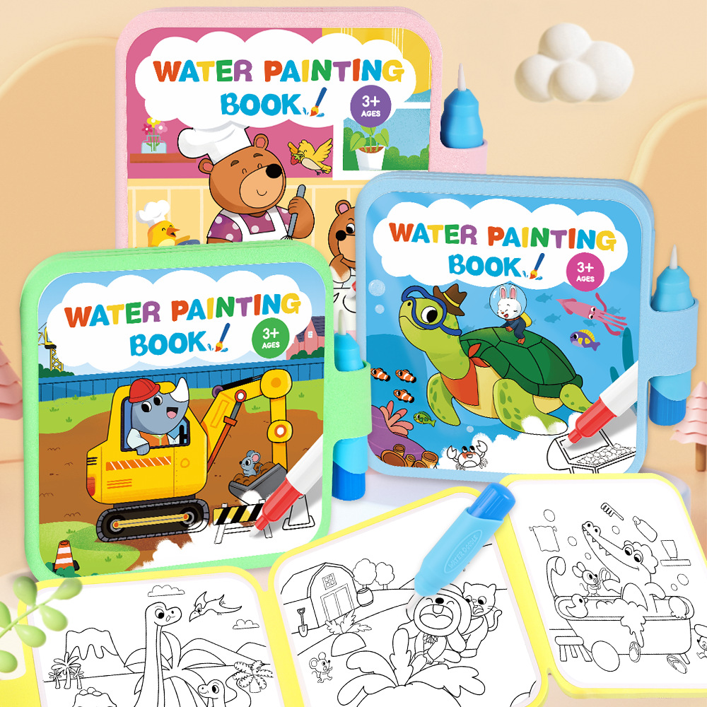 Reusable Water Magic Coloring Book - Libro Magico da Colorare con Acqua