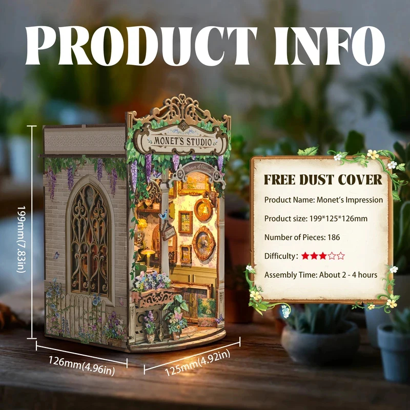 Kit Modello Fai-da-Te in Legno - Diy Wooden Book Nook Kit Shelf Insert recensione e prezzo