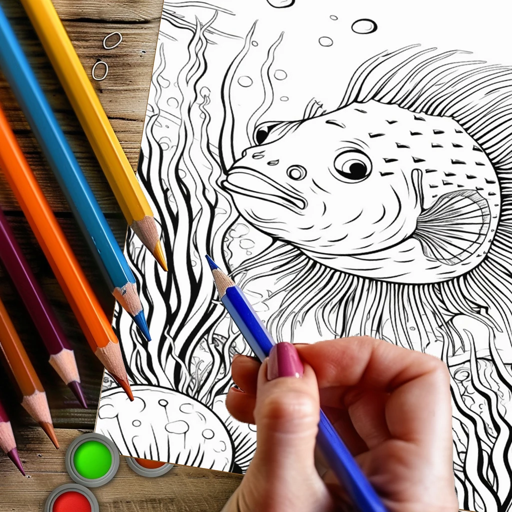 Libro da colorare subacqueo es - Adult Coloring Book Stress Relief recensione e prezzo